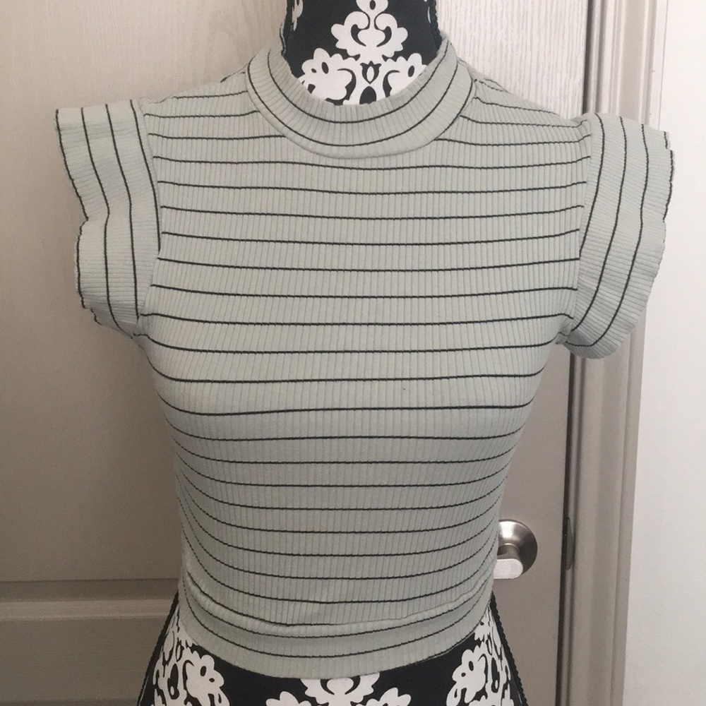 Ruffled Sleeve Crop Top